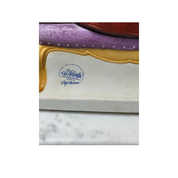 Vintage Seiji Nakane Melody in Motion "The Cellist" Music Box Hand-Painted Works - Picture 5 of 9